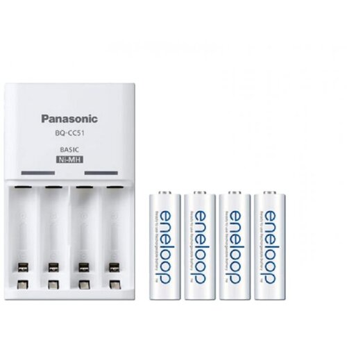 Panasonic Polnilec za baterije NiMH BQ-CC51E in 4 baterije Eneloop AA Cene