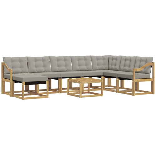 vidaXL Zunanja garnitura za sedenje 9 pcs Bela in svetlo siva, (5000281010) Cene