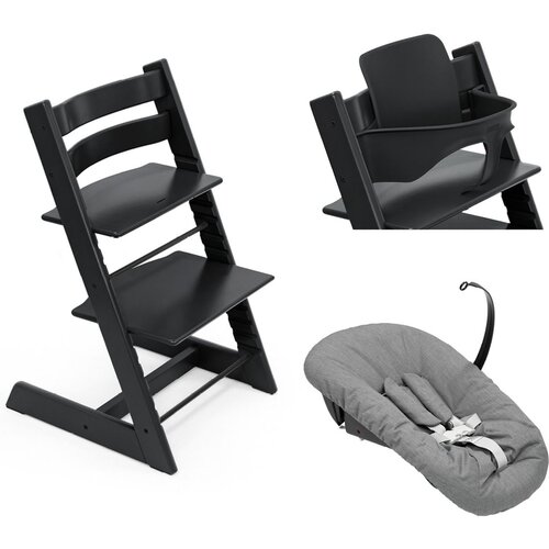 Stokke stol za hranjenje Tripp Trapp set 3v1 black/anthracite 685800- lezalka Cene