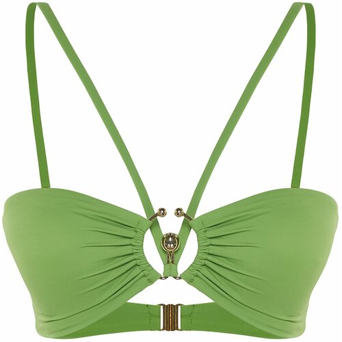 Trendyol Green Strapless Accessorized Bikini Top Cene