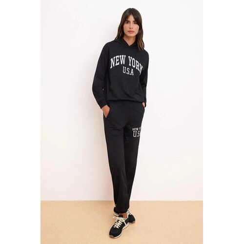 TRENDYOLMILLA ženski set duks i pantalone Twoss26Em00003, Crna-Crna Cene