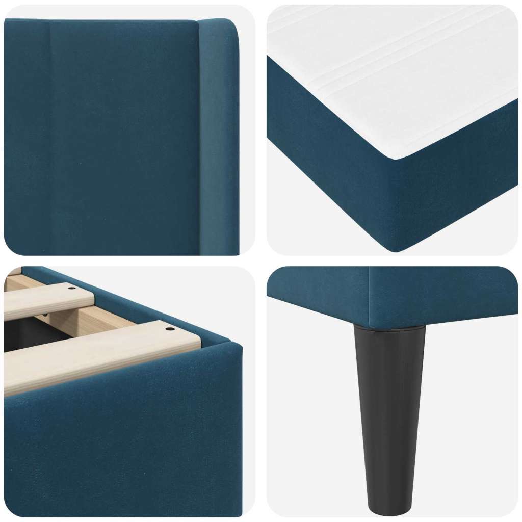  Okvir za krevet Plava 140 x 190 cm Bar&amp;scaron;un - Plava 140 x 190 cm Slike