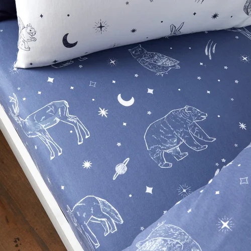 Bianca Flanelska dječja plahta s gumom 70x140 cm Starlight Animals –