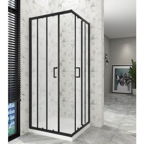 Master Tu&amp;scaron; komplet 80x80x185+15cm crni profil JF-530-3TY bijelo mat Slike
