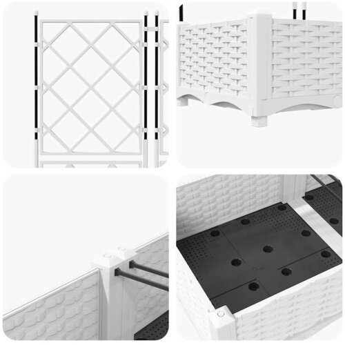  Vrtna saksija 5 pcs Bijeli 120 x 120 x 125,5 cm Plastika Slike
