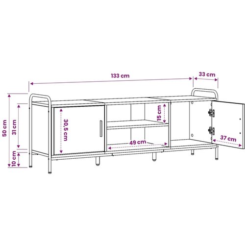  TV ormar 133 x 33 x 50 cm Staro drvo Konstruirano drvo - Staro drvo 67 5 x 33 x 50 cm Slike