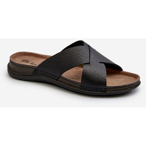 Kesi Comfortable lightweight slippers made of Inblu Black eco leather Cijene