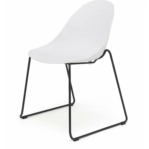 Bonami Selection Set od 2 bijele blagovaonske stolice s crnim podnožjem Viva