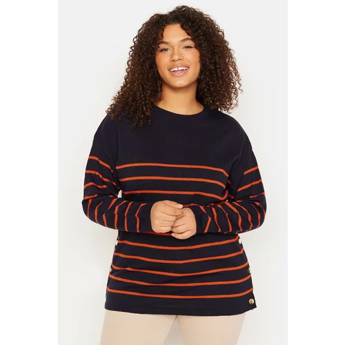 Trendyol Curve Plus Size Sweater - Navy blue - Relaxed fit