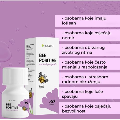 Hedera Bee Positive, dodatak prehrani za dobar san i dobar dan, 30 kapsula Slike
