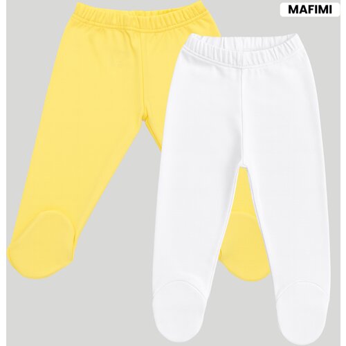 Mafimi Pamučne Pantalonice sa stopicom set od 2 - žuta/ bela Cene