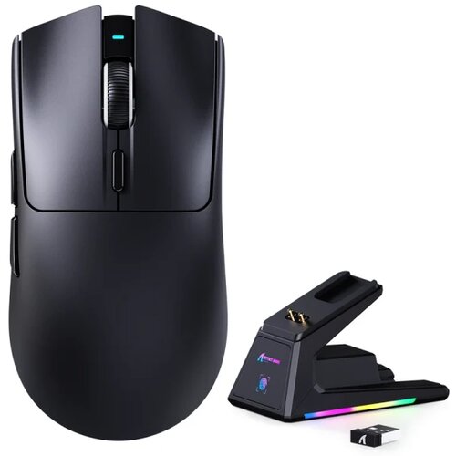 Attack Shark bežični gaming mi&amp;scaron; X1 PAW3395PRO/40000 dpi/omron switches/trimode/black + charging dock Slike