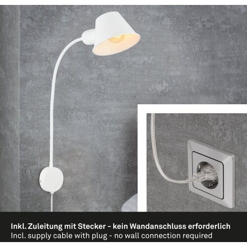 BRILONER 2089-016 - fleksibilna zidna lampa brello 1xE27/10W/230V bela Slike