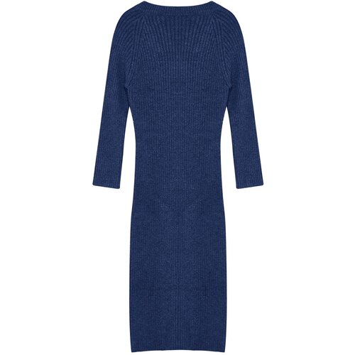 Trendyol Navy Blue Maxi Knit Wool Basic Dress Slike