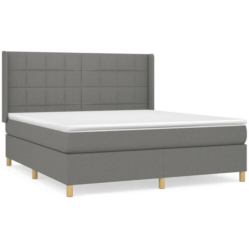 Maison Chic Box spring postelja - Vzmetna postelja z vzmetnico temno siva 160x200 cm blago SL20750, (21893180) Cene