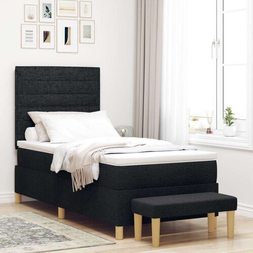  posteljni okvir z vzmetnico Set 2 Črn Blago 90 x 190 cm, (22067282) Slike