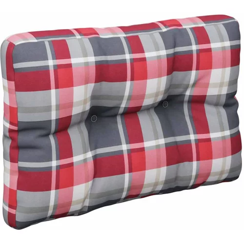 Jastuk za palete crveni karirani 60 x 40 x 12 cm od tkanine