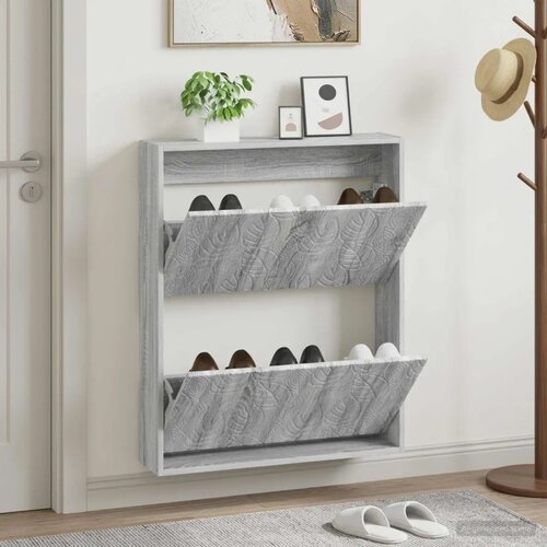  Ormar za cipele na zidu DELFT 71 x 17 x 86 cm Konstruirano drvo - Siva Sonoma Cijene