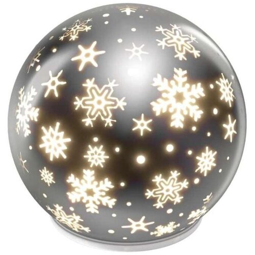 Emos Božična steklena krogla snežinke LED, 12 cm, 3x AA, notranji, topla bela Cene