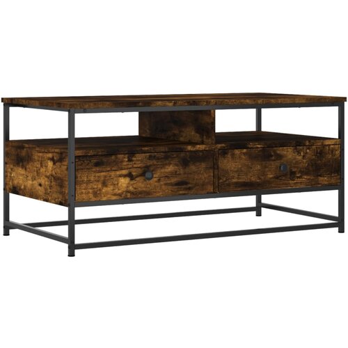 Maison Chic Klubska mizica - kavna mizica - Nizka mizica dimljeni hrast 100x51x45 cm inženirski les, (21754145) Cene