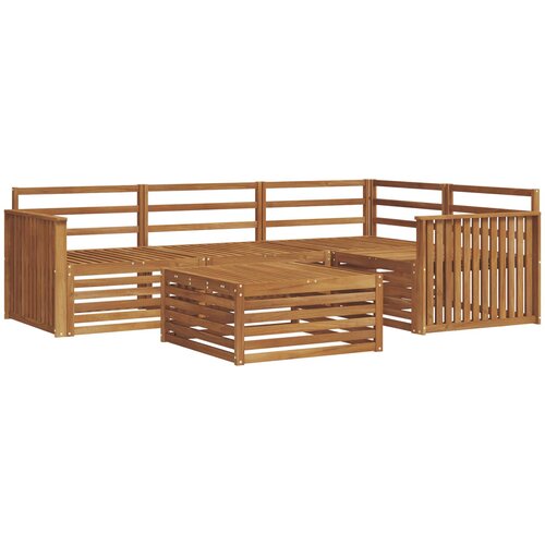  Set vanjskih sofa 5 kom. Prirodna Čvrsto drvo akacije Slike