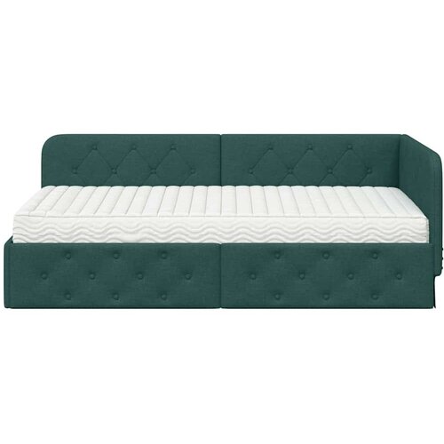  Kutni okvir kreveta Tamnozelena 90 x 200 cm tkanina Slike