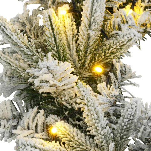  Božićni vijenac Zelena i bijela &amp;Oslash; 30 cm PVC i PE 25 LED lampica - Bijela 30 cm s LED svjetlima Slike