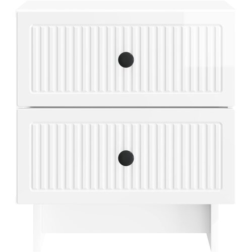  Noćni ormar s ladicama Bijela visokog sjaja 43 x 34,5 x 47,5 cm Slike