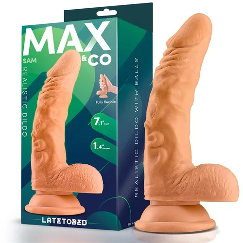 Max&co. Sam Realistic Dildo with Testicles 7.1" Flesh