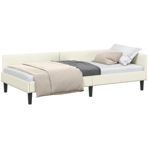  Kutni okvir kreveta s uzglavljem Krema 90 cm x 190 cm Bar&amp;scaron;un Slike