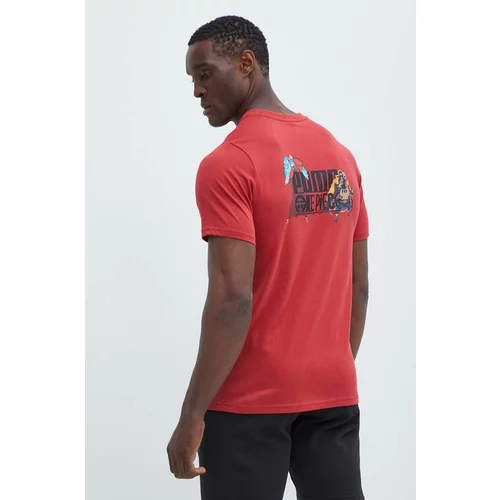 Puma Bombažna kratka majica X ONE PIECE moška, rdeča barva, 624665