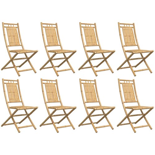  Sklopive vrtne stolice 8 kom 46 x 66 x 99 cm od bambusa Slike