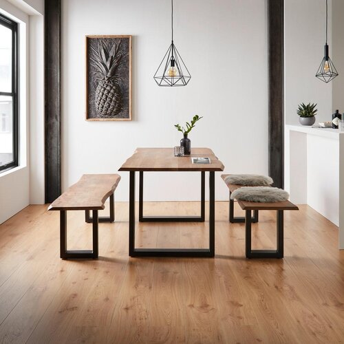 Bessagi Home jedilna miza malmo, les akacije, 160x85cm Slike