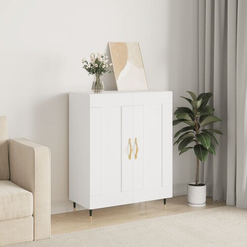 VidaXL Komoda bela 69,5x34x90 cm inženirski les Slike