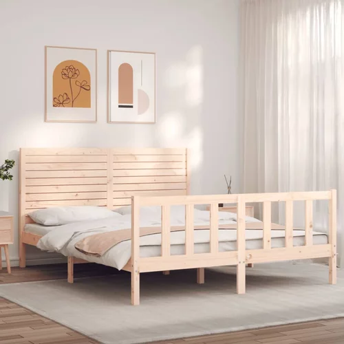  Okvir kreveta s uzglavljem 160 x 200 cm od masivnog drva