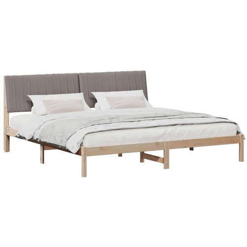  Okvir za krevet s uzglavljem Smeđa 200 x 200 cm tkanina Slike