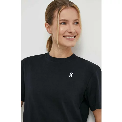 On-running Kratka majica Graphic-T ženska, črna barva