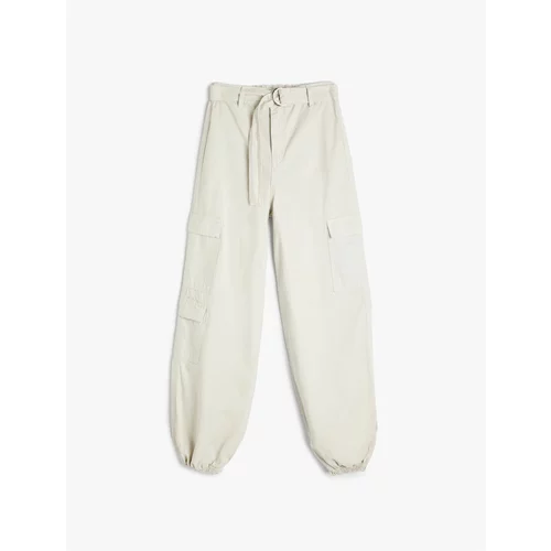 Koton Parachute Trousers Cargo Pocket With Belt Cotton