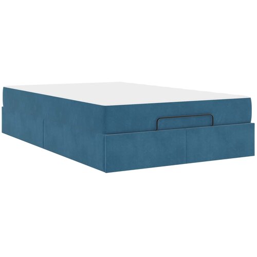 vidaXL Posteljni okvir z vzmetnico z vzmetnico 2 pcs Modra Žamet, (5000125851) Cene