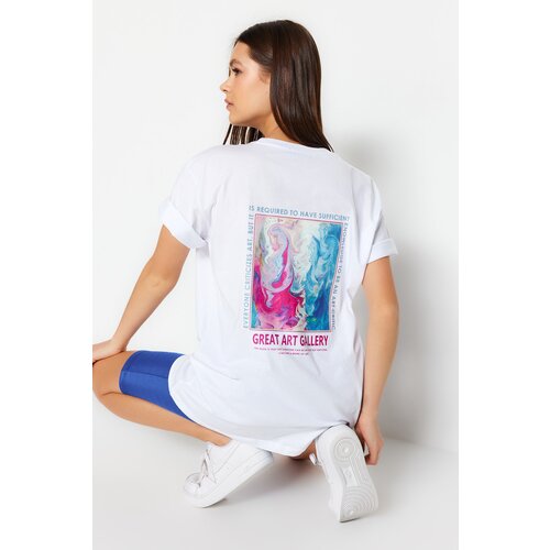 Trendyol T-Shirt - White - Boyfriend Cene