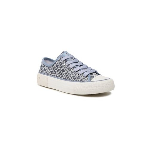 Tommy Hilfiger Modne superge Logo All Over Low Cut Lace-Up Sneaker T3A9-32675-0034 S Mornarsko modra Cene