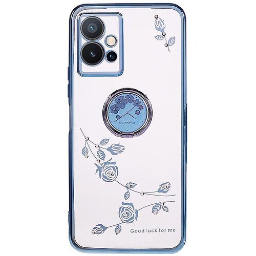 INORCO Flower TPU ovitek za vivo Y75 5G/T1 5G/Y33e 5G/Y30 5G/Y55s 5G/iQOO Z6, pokrov za telefon z galvanskim stojalom iz nosoroga, (22034011) Cene