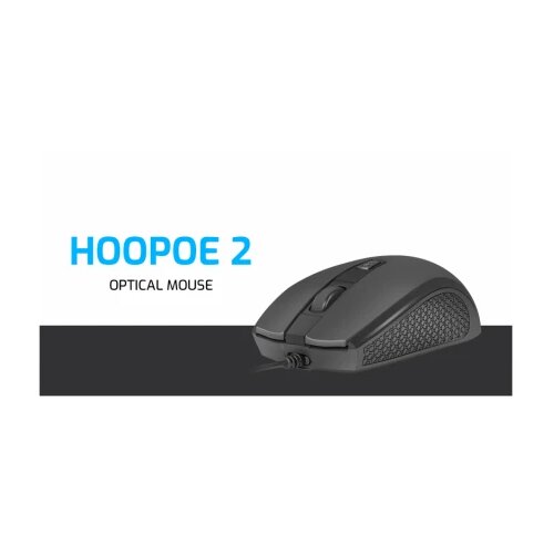 Natec HOOPOE 2, Optical Mouse 1600 DPI, 4 Buttons, USB, Black, Cable 1,8m Cene
