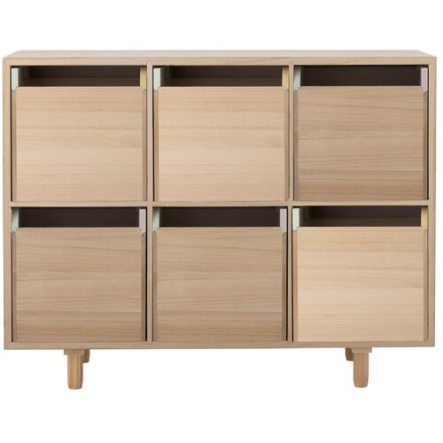 Bloomingville Mini Nizka otro&amp;scaron;ka komoda iz masivne pavlonije v naravni barvi 25,5x88,5 cm Calle &amp;ndash; Slike