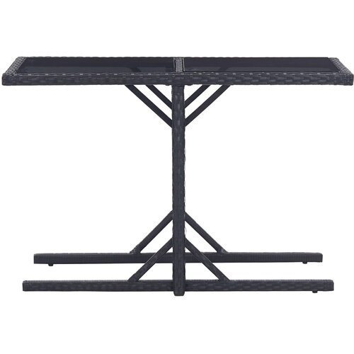  Vrtni stol crni 110 x 53 x 72 cm stakleni i poliratan Slike