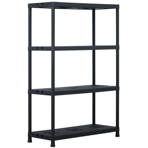 vidaXL Stojalo s policami plastika 220 kg 90x40x138 cm črno Cene