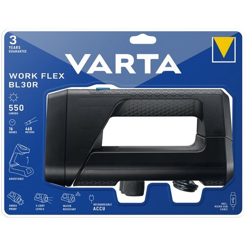 Varta LED ACCU DELOVNA SVETILKA Z DVEMA SVETLOBNIMA VIROMA ZA USMERJENO IN RAZPRŠENO OSVETLITEV IPX4 ODPORNOST NA VODO Cene