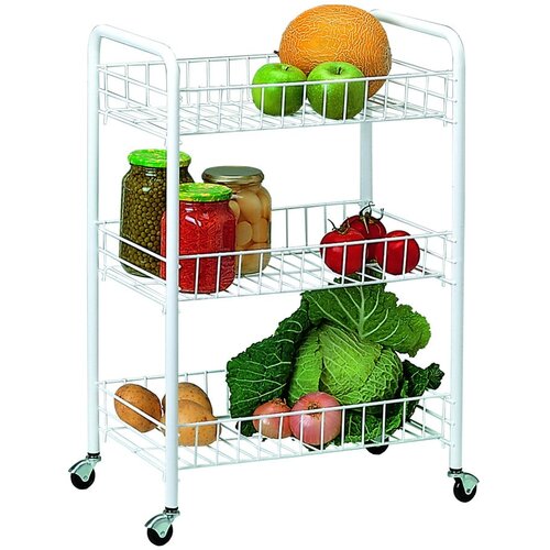 Rayen Bijeli metalni regal na kotačima 41x60 cm – Cijene