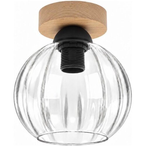 Brilagi LED plafonsko svetlo RETRO GLASS 1xE27/60W/230V &amp;Oslash; 18 cm hrast/prozirno Slike