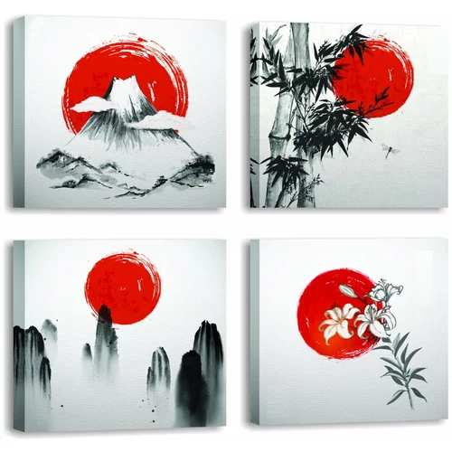 Wallity Slike u setu od 4 komada 30x30 cm Zen -